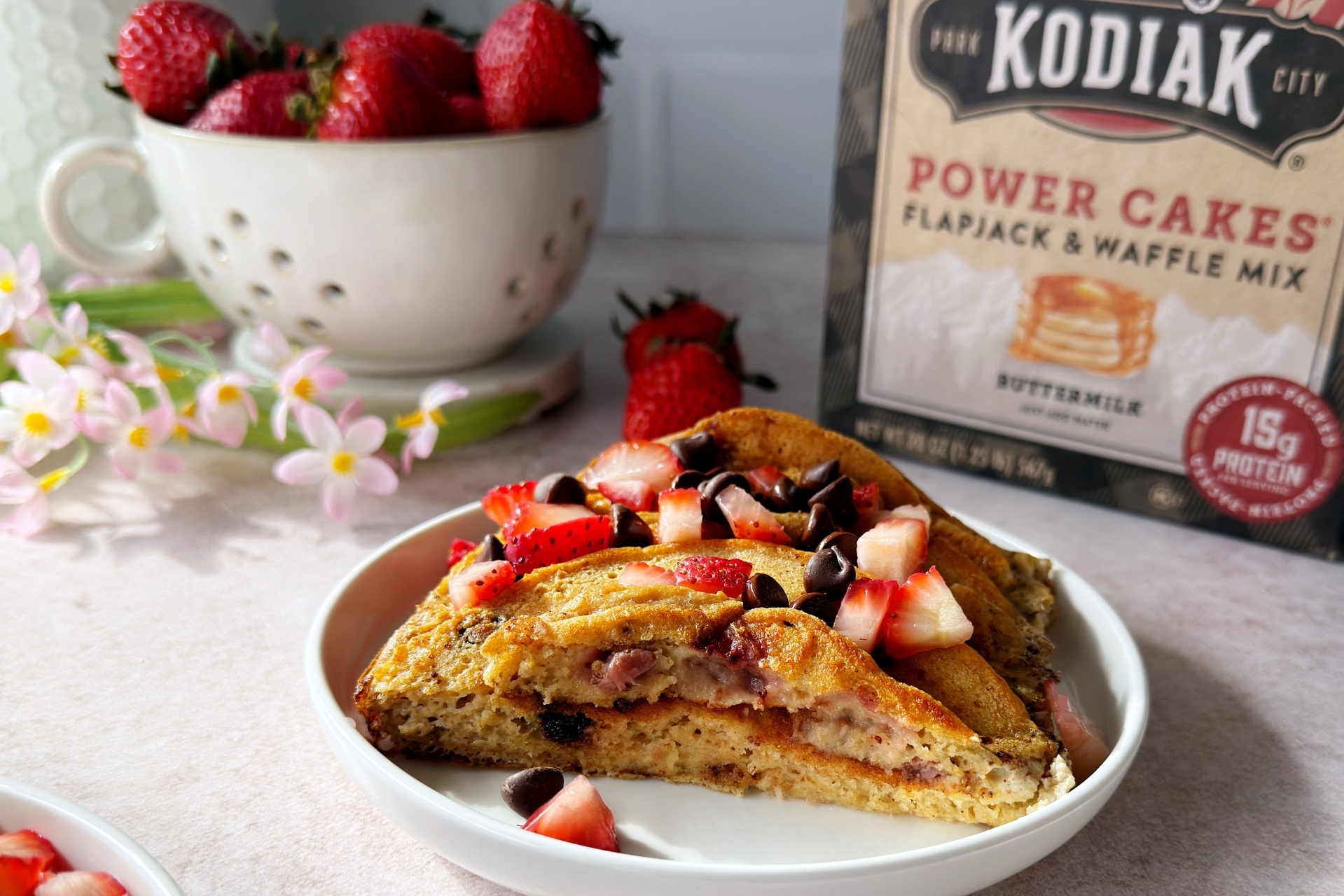 High-Protein Mother's Day Strawberry Chocolate Chip Pancake Casserole 