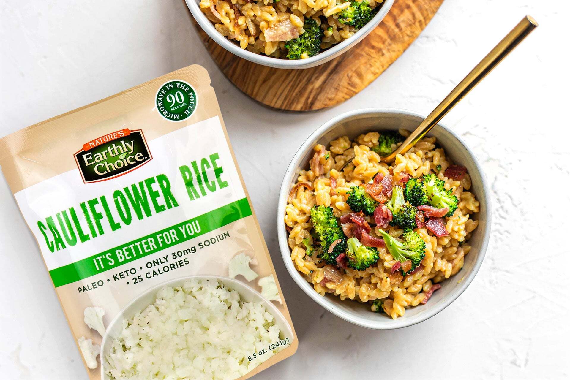 Riz au fromage et chou-fleur lardons