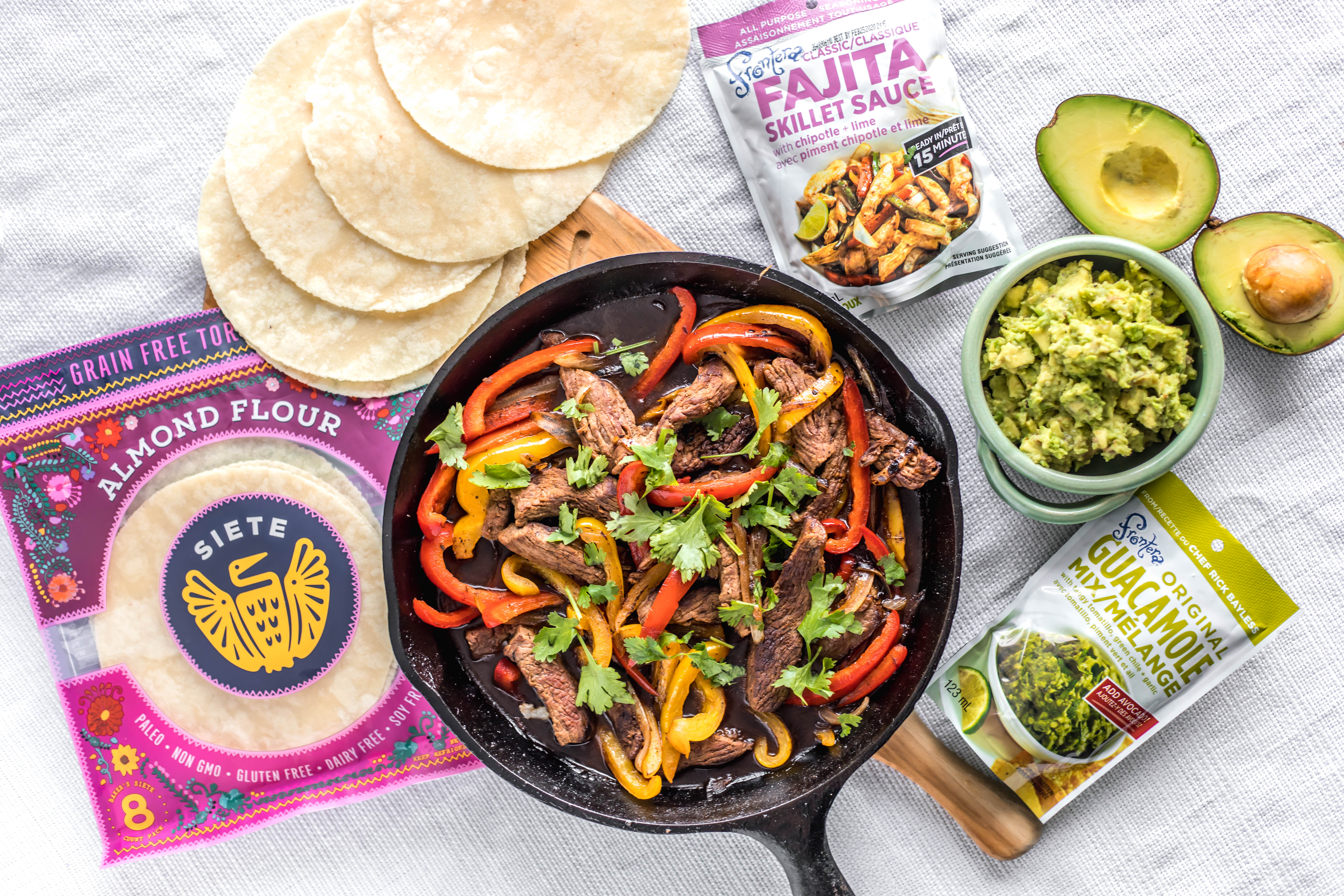 Fajitas de bifteck Frontera rapides et faciles avec guacamole