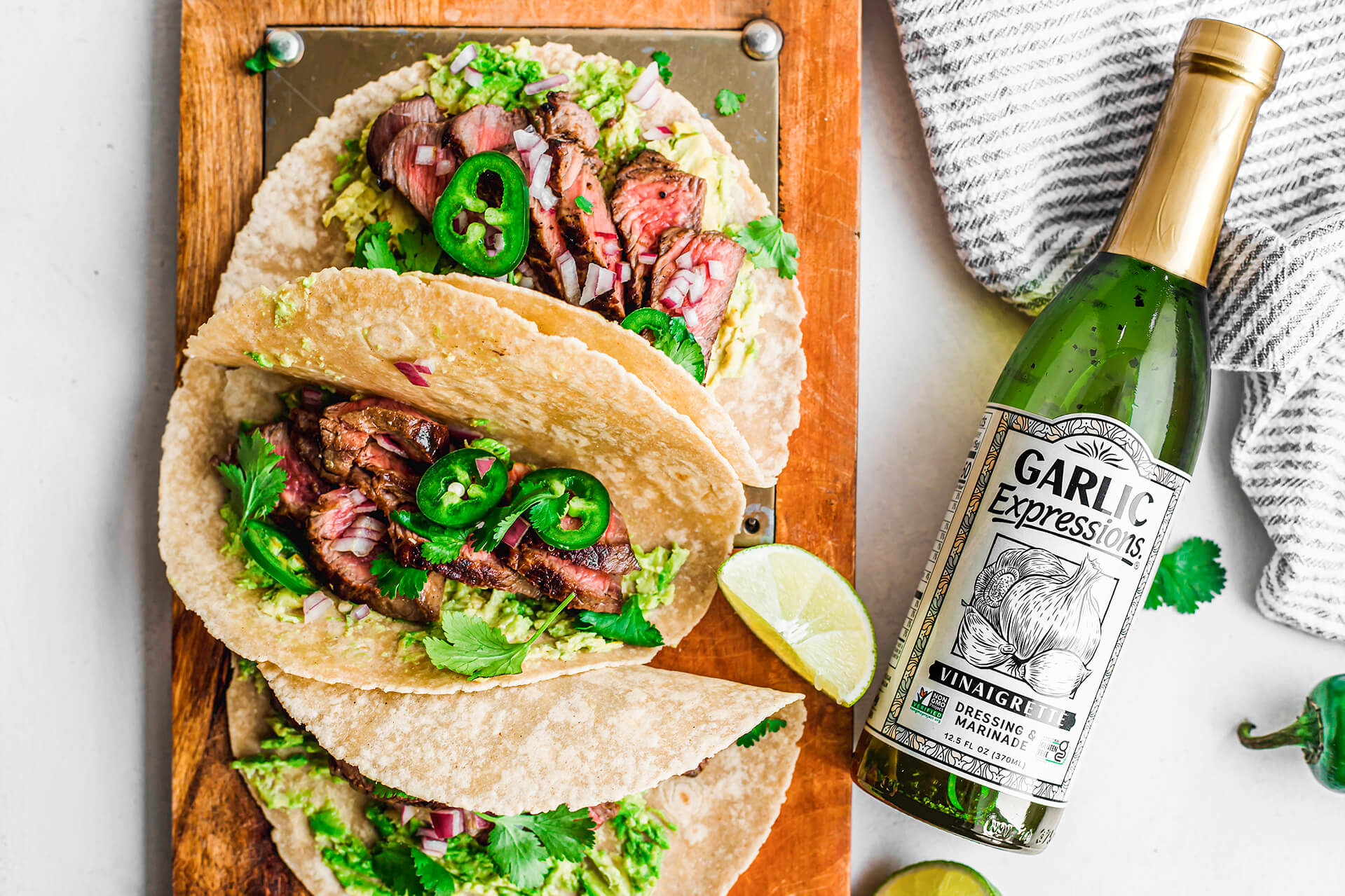 Tacos au steak mariné à l'Expressions d'ail