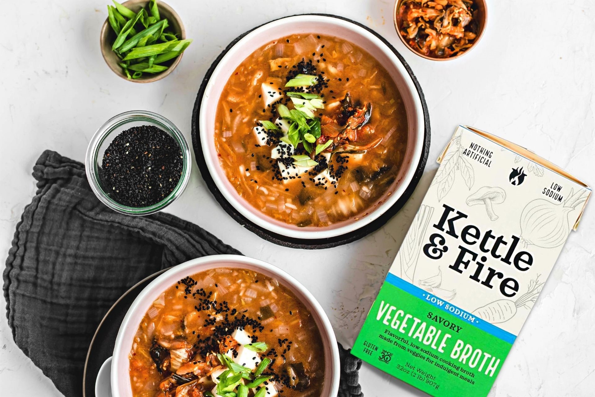 Soupe Kimchi Végane au tofu