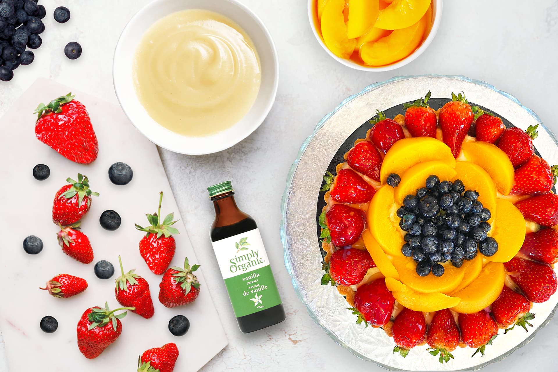 Tarte facile aux fruits avec une garniture de crème à l' Lemon Custard