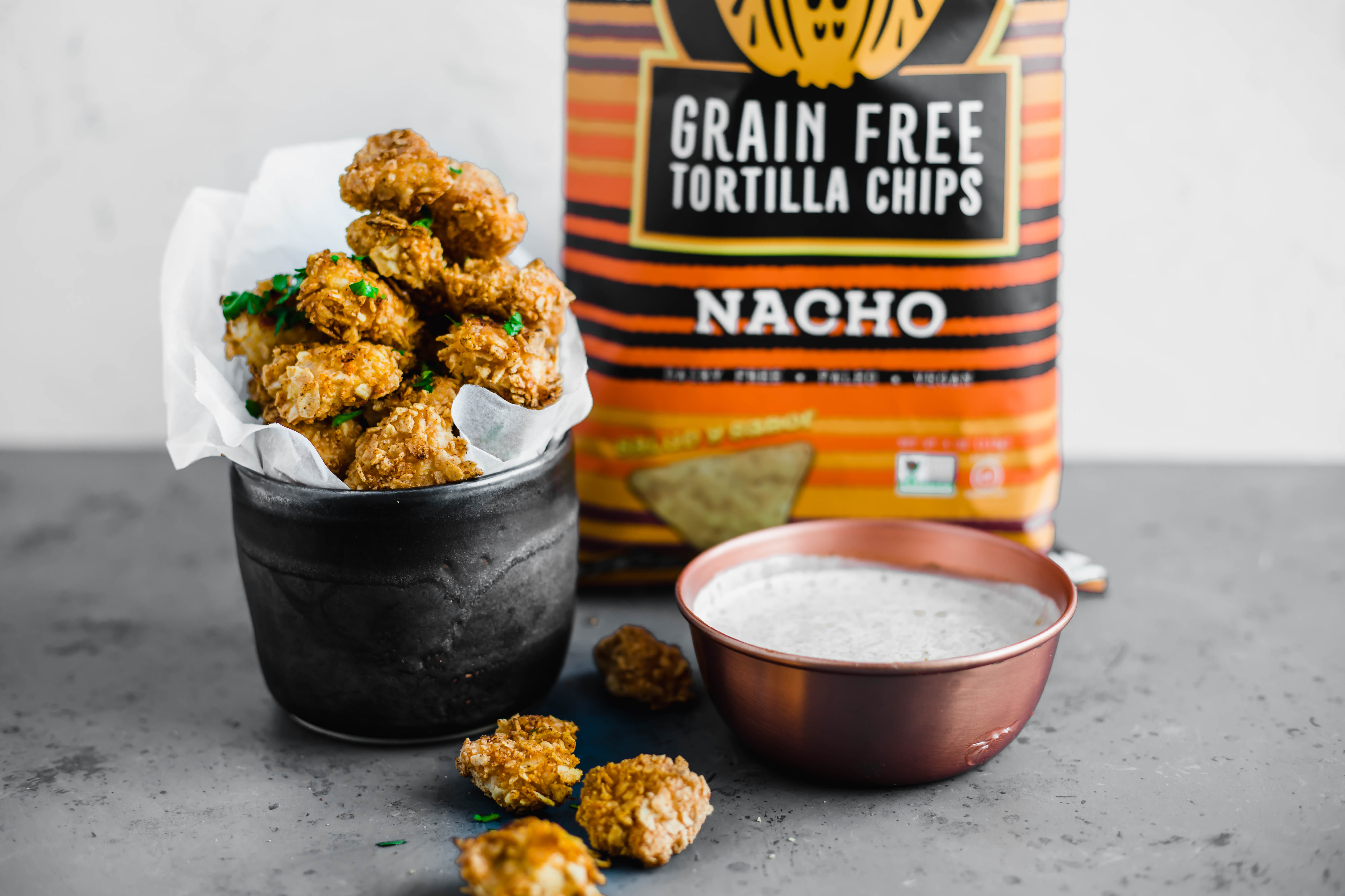 Poulet Popcorn au Nacho et Sauce Tex-Mex et Ranch