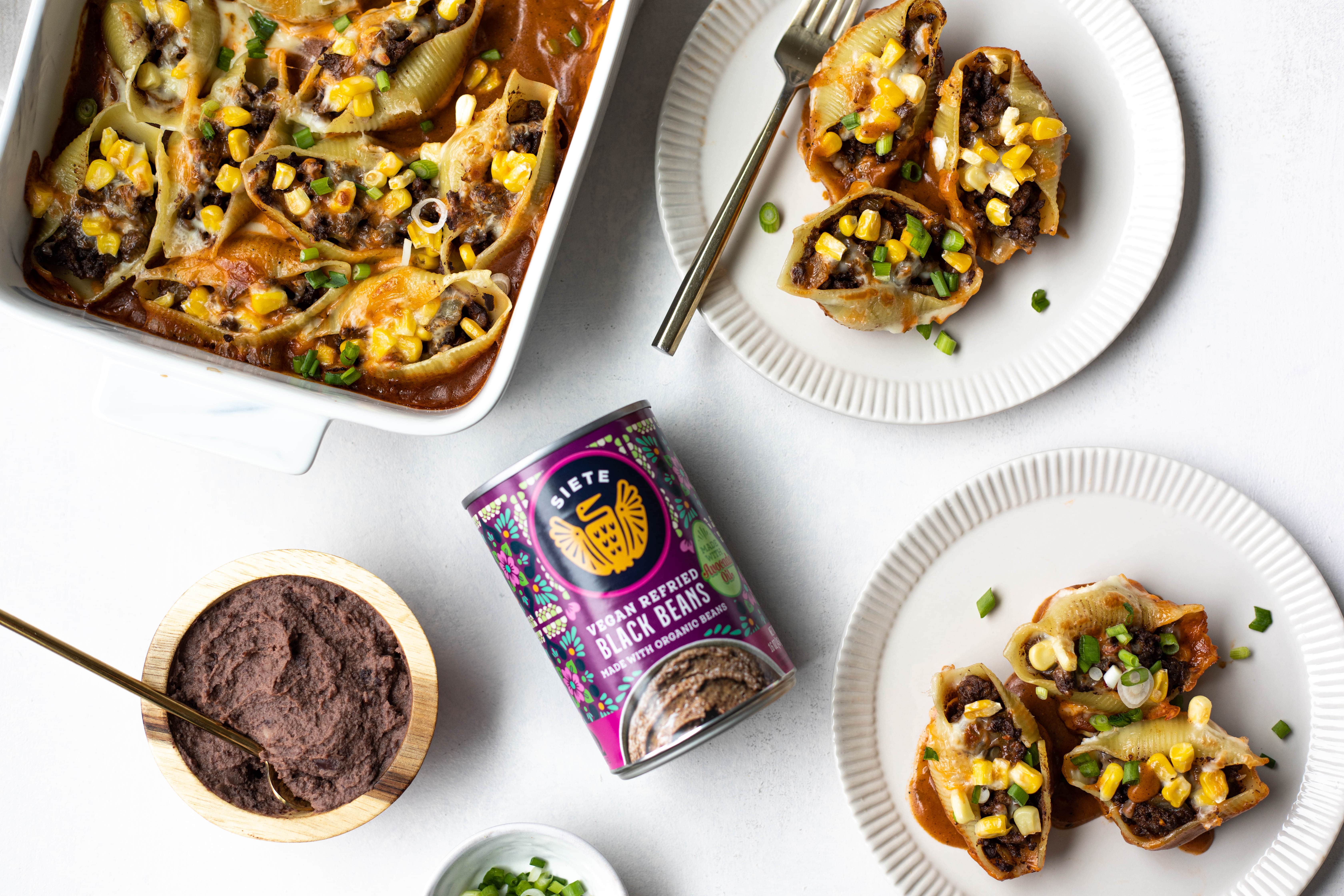 Taco farcis végétalien en coquilles de pâtes