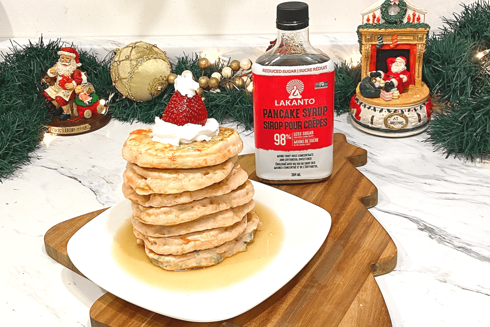 Pancakes véganes Sirop d'érable à faible teneur en sucre