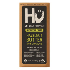 Front of Hu Kitchen Hazelnut Butter Dark Chocolate Bar - hazelnut chocolate - hazelnut butter - Healthy nutella