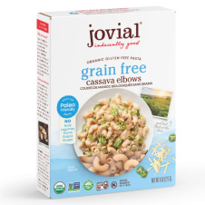 Front of Jovial Organic Grain-Free Cassava Elbows - Paleo noodles - vegan pasta - pasta noodles