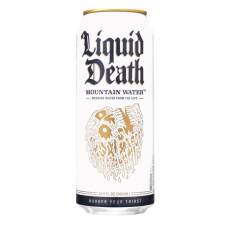 Front of Liquid Death Still Artesian Mountain Water
