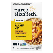 Front of Purely Elizabeth 5 Grain + Seed Gluten-Free Oatmeal Banana Nut - Instant Pot Oatmeal - Healthiest Instant Oatmeal - Healthy Instant Oatmeal