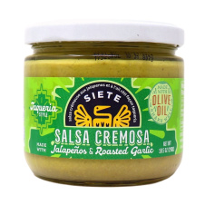 Front of Siete Tacqueria Style Salsa Cremosa Jalapeno Roasted Garlic