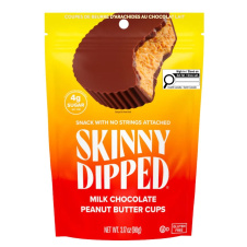 Front of Skinny Dipped Cups Milk Chocolate Peanut Butter Cups -  Skinny Dipped Peanut Butter Cups - Healthy Peanut Butter Cups - Healthy Reese’s Cups