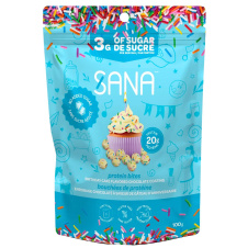 Front of Sana Sweet Life No Added Sugar Protein Bites Birthday Cake Chocolate - High Protein Chocolate - No Added Sugar Chocolate - Protein Keto Chocolate