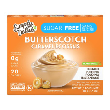 Front of Simply Delish Keto Instant Pudding Butterscotch