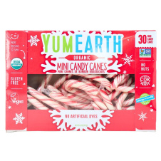Front of YumEarth Organic Mini Candy Canes - Allergen Free Candy - Gluten Free Christmas Candy - Vegan Christmas Candy