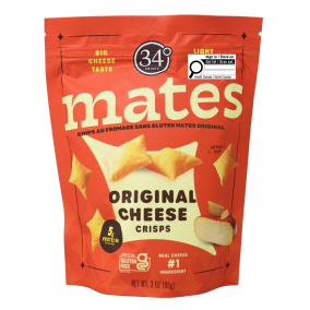 34 Degrés Croustilles de Fromage Sans Gluten Mates Original Cheese, 85g