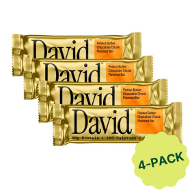 David High Protein Peanut Butter Chocolate Chunk Bar, 4 Pack, 62g each