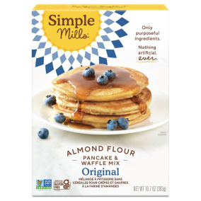 Mélange à pâtisserie à base de farine d'amande sans grains de Simple Mills - Pancakes et Gaufres, 303g.