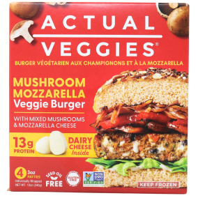 Actual Veggies Mushroom Mozzarella Veggie Burger Front
