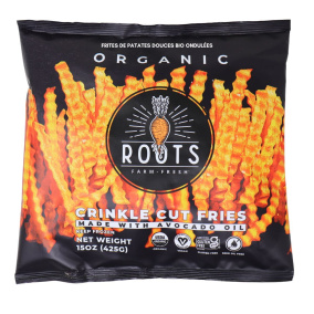 Roots Farm Fresh Organic Crinkle Cut Sweet Potato Fries, 425g