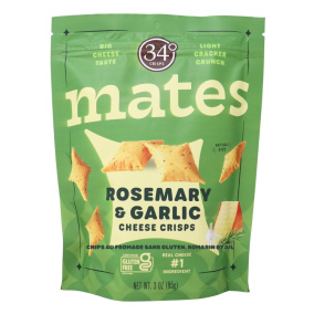 34 Degrees Gluten-Free Mates Cheese Crisps Rosemary & Garlic, 85g 