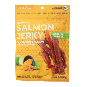 SeaChange Seafoods Jerky de saumon sauvage Keta au curcuma et à la lime, 60g