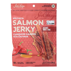 SeaChange Seafoods Jerky de saumon Keta sauvage à l'érable et au chili, 60g
