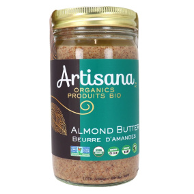 Front of Artisana Organic Raw Almond Butter - Paleo Butter - Less Sugar Butter - Best Almond Butter