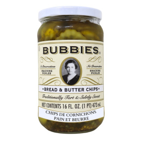 Bubbies Bread & Butter Pickle Chips Front of jar