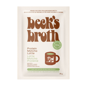 Beck’s Broth Bone Broth Powder Protein Matcha Latte Front