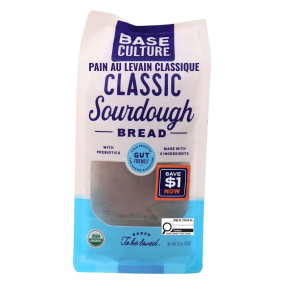 Base Culture Organic Sourdough Bread with Prebiotics Classic, 652g