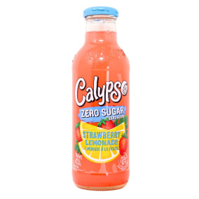 Front of Calypso Strawberry Lemonade Zero Sugar Lemonade 