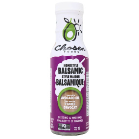 Front of Chosen Foods Balsamic Dressing - Balsamic Vinaigrette - Balsamic Marinade - Balsamic Vinaigrette Dressing - Avocado Oil Dressing