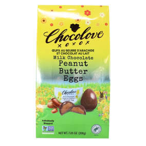 Chocolove XO Oeufs en chocolat au lait remplis de beurre d'arachide, 200g
