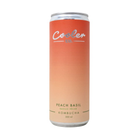 Cooler Co. Kombucha Peach Basil  Front of can