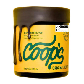 Front of Coop's Handmade Chocolate Hot Fudge Sauce