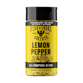Fire & Smoke Lemon Pepper All-Purpose Seasoning Blend Front of container