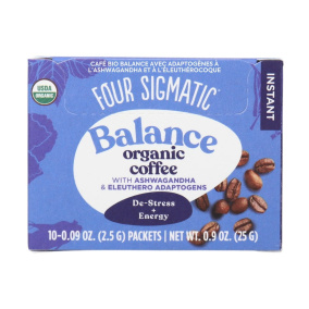 Café biologique équilibré Four Sigmatic avec ashwagandha et adaptogènes d'Eleuthero - 10 sachets