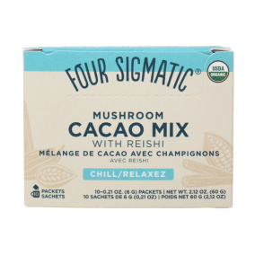 Mélange de cacao biologique avec champignons calmants Four Sigmatic Reishi, 10 sachets.