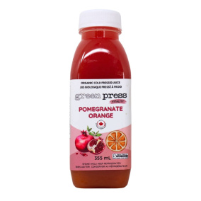 Green Press Organic Cold Pressed Juice Pomegranate Orange Front