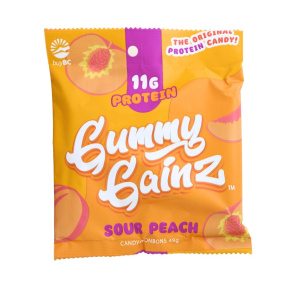 Gummy Gainz Protein Gummy Candy Sour Peach Canada Front