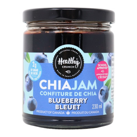 Front of Healthy Crunch Keto Chia Jam Blueberry