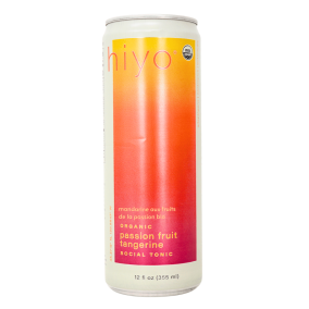 Front of Hiyo Organic Non-Alcoholic Functional Seltzer Passionfruit Tangerine - Non Alcoholic Mocktail - Non Alcoholic Drinks - Hiyo Canada