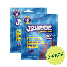 Joyride Low Sugar Candy Sour Blue Raspberry Strips Front