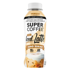 Front of Super Coffee Keto Coffee with Protein + MCT Oil Vanilla Latte - Keto Coffee Drink - Keto Coffee - Protein Latte