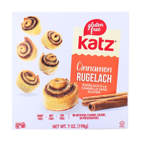 Front of Katz Gluten-Free Cinnamon Rugelech - Gluten Free Pastries -Cinnamon Pastry Gluten Free