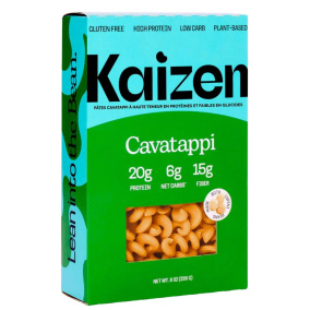 Front of Kaizen High Protein Low Carb Pasta Cavatappi - Grain Free Pasta - Vegan Protein Pasta - Healthy Pasta Noodles