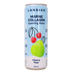 Landish Marine Collagen Sparkling Water Cherry Pear Canada Front