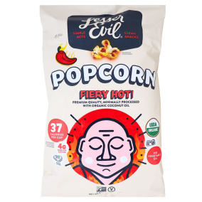 Lesser Evil Organic Popcorn Fiery Hot! Front
