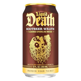 Front of Liquid Death Sparkling Water Rootbeer Wrath - Liquid Death Canada - Liquid Death Sparkling Water