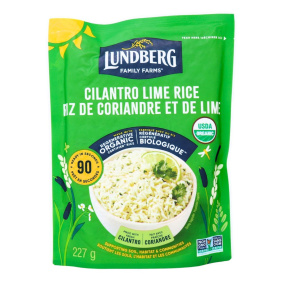 Lundberg Riz Régénératif Biologique Cilantro Lime en 90 Secondes au Micro-Ondes, 227g